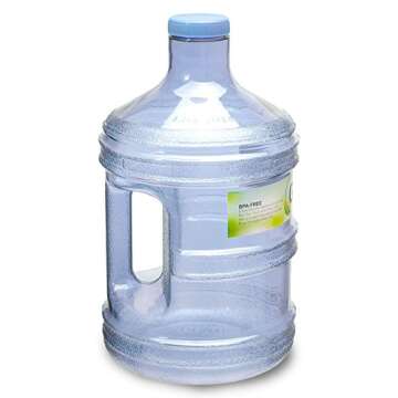 For Your Water 1 Gallon 3.7 Liter BPA Free Plastic Reusable Sport Water Bottle Container Jug with Handle and with 48MM Screw Cap 6.5" x 11. 5" - Blue