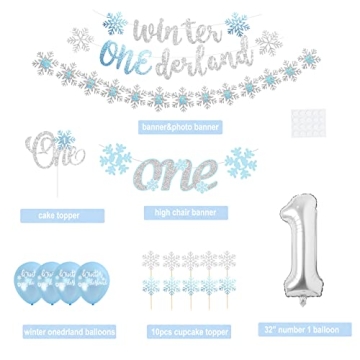Shempeium Winter Onederland 1st Birthday Decorations Set