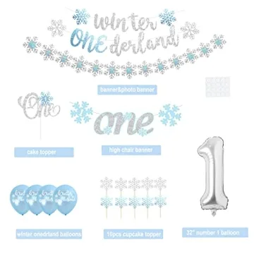 Shempeium Winter Onederland 1st Birthday Decorations Set