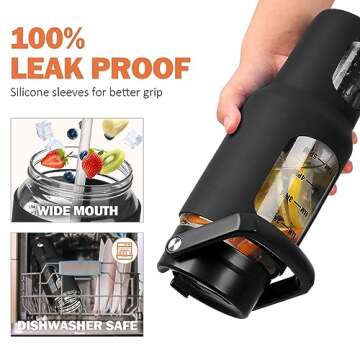 Kytffu 40oz Glass Tumbler with Straw - Eco-Friendly Design