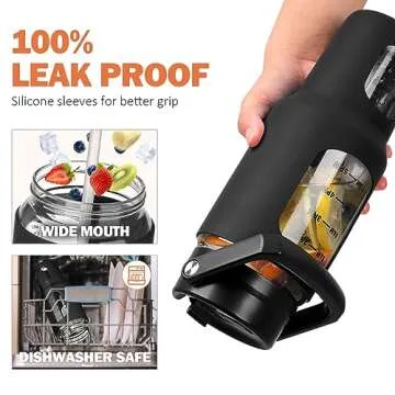 Kytffu 40oz Glass Tumbler with Straw - Eco-Friendly Design