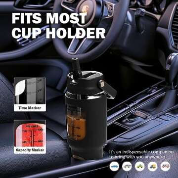 Kytffu 40oz Glass Tumbler with Straw - Eco-Friendly Design