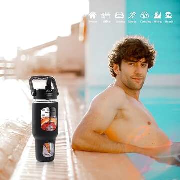 Kytffu 40oz Glass Tumbler with Straw - Eco-Friendly Design