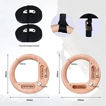 Portable Hangboard & Pull Up Rings for Rock Climbing Training