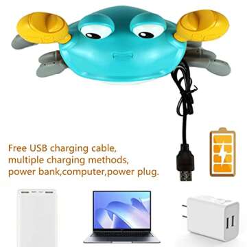 FEELGUY Crawling Crab Baby Toy Fantastic Creatures Toys Infant Sensory Tummy time Toys 3 4 5 6 7 8 9 10 11 12 Babies boy Girl Learning Crawl 3-6 6-12 Walking Toddler Gifts for 36 Months Old (Matcha)