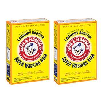 Arm & Hammer Super Washing Soda Detergent Booster, 2-Pack, 55 oz - Eco-Friendly Laundry Solution
