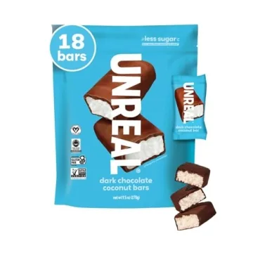 UNREAL Dark Chocolate Coconut Bars (Value Size Bag) | Vegan, 3g Sugar, Non-GMO, Gluten Free, Fair Tr...