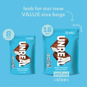UNREAL Dark Chocolate Coconut Bars | Vegan & Low Sugar