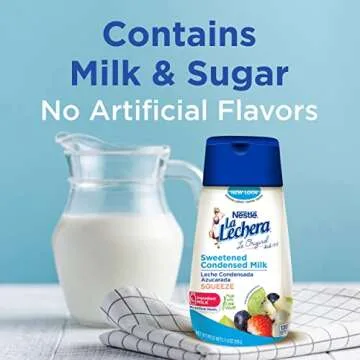 Nestle La Lechera Squeeze Variety Pack, Sweetened Condensed Milk (3) and Dulce de Leche Milk-Based Caramel (1), 4 Squeeze Bottles