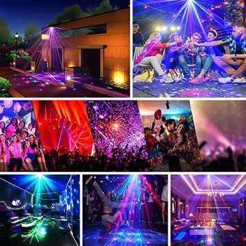 Party Lights,Disco Lights,Dj Lights Strobe Stage Lights Rave Lights Sound Activated Multiple Patterns Projector with Remote Control for Parties Bar Birthday Wedding Holiday Xmas Christmas Decoration …
