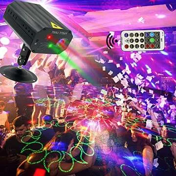 Party Lights,Disco Lights,Dj Lights Strobe Stage Lights Rave Lights Sound Activated Multiple Patterns Projector with Remote Control for Parties Bar Birthday Wedding Holiday Xmas Christmas Decoration …