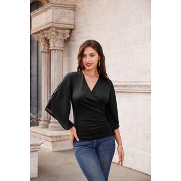 Stylish GRACE KARIN 3/4 Chiffon Sleeve Blouse for Women