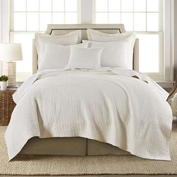 Levtex Home - Cross Stitch Quilt Set - 100% Cotton - King Quilt (106x92in.) + 2 King Shams (36x20in....