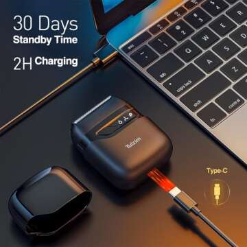 Mini Electric Razor, Upgraded Electric Shaver for Men, Foil Shaver for Men with 3 Blade Heads Floating Head IPX7 Waterproof Wet/Dry USB Type C