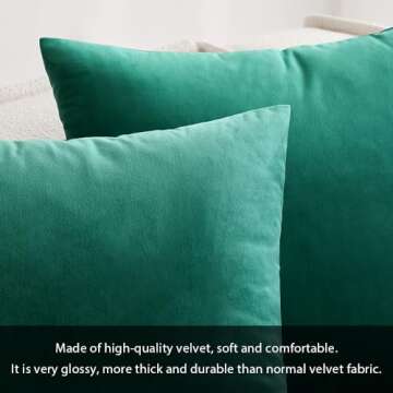 MIULEE Pack of 2 Velvet Soft Solid Decorative Square Throw Pillow Covers Christmas Cushion Case for ...
