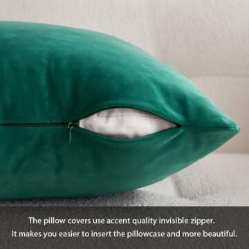 MIULEE Pack of 2 Velvet Soft Solid Decorative Square Throw Pillow Covers Christmas Cushion Case for Spring Couch Sofa Bedroom Car 16x16 Inch 40x40 cm Green