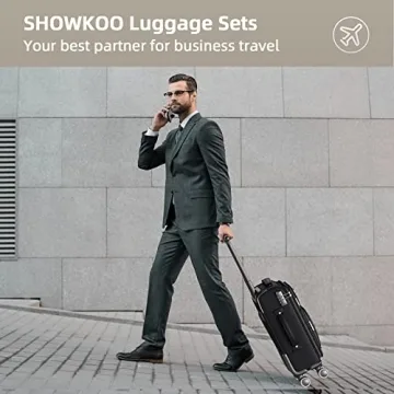 SHOWKOO 3 Piece Softside Expandable Luggage Set