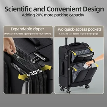 SHOWKOO 3 Piece Softside Expandable Luggage Set