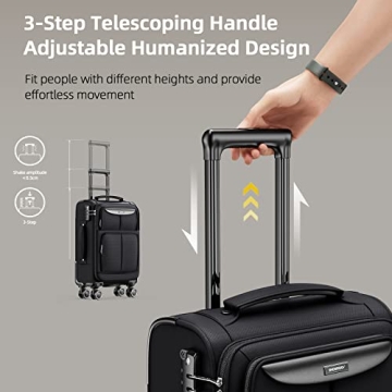SHOWKOO 3 Piece Softside Expandable Luggage Set