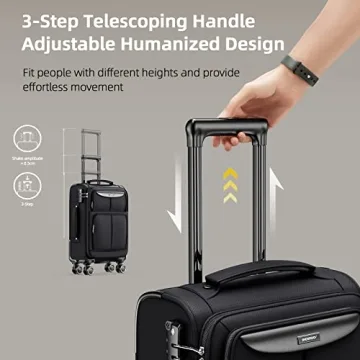 SHOWKOO 3 Piece Softside Expandable Luggage Set