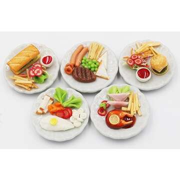 5 Mix Dollhouse Miniatures Food,Tiny Food,Dollhouse Miniatures