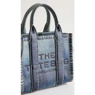 Marc Jacobs Women's The Denim Printed Leather Crossbody Tote Bag, Denim, One Size