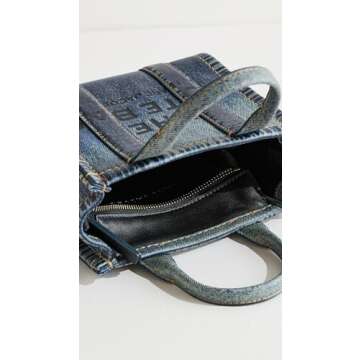 Marc Jacobs Women's The Denim Printed Leather Crossbody Tote Bag, Denim, One Size