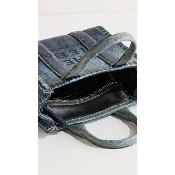 Marc Jacobs Women's The Denim Printed Leather Crossbody Tote Bag, Denim, One Size