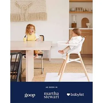 Lalo The Chair Convertible 3-in-1 High Chair - Wooden High Chair for Babies & Toddlers, Baby High Chair with Dishwasher Safe Tray, Adjustable Footrest, Blueberry