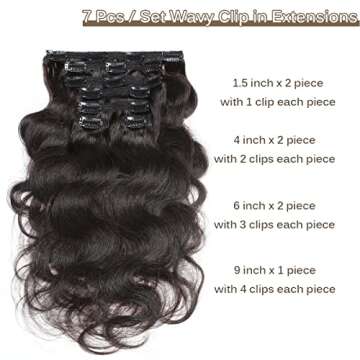 Wavy Clip in Hair Extensions Real Human Hair Urbeauty Hair Clip Ins for Black Women Human Hair Seaml...