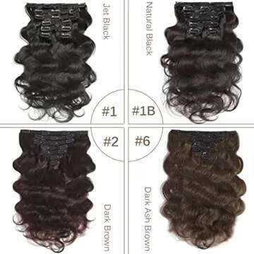 Wavy Clip in Hair Extensions Real Human Hair Urbeauty Hair Clip Ins for Black Women Human Hair Seamless Remy Body Wave Black Clip In Hair Extensions 7pcs/Set Triple Weft 12inch