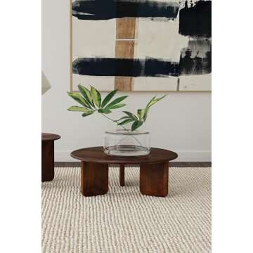 Coaster Home Furnishings Dale Round Solid Mango Wood Coffee Table Brown