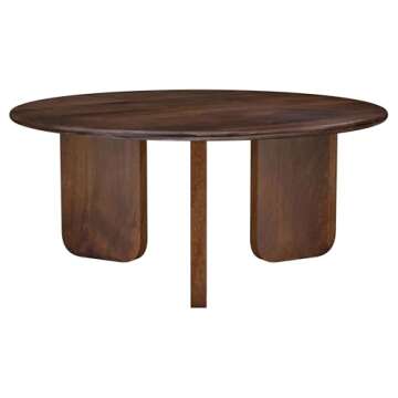 Coaster Home Furnishings Dale Round Solid Mango Wood Coffee Table Brown