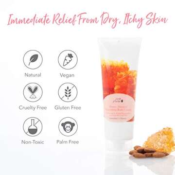 100% PURE Nourishing Body Cream, Honey Almond, Body Lotion for Dry Skin, Anti-Aging, Moisturizing Cocoa Butter, Natural Body Lotion - 8 Fl Oz