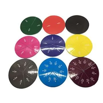 Magnetic Minds - 127 Pieces| Magnetic Fraction Tiles(Bars and Circles)|Includes Foldable Magnetic WhiteBoard | Math Teaching Manipulatives