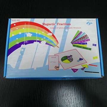 Magnetic Minds - 127 Pieces| Magnetic Fraction Tiles(Bars and Circles)|Includes Foldable Magnetic WhiteBoard | Math Teaching Manipulatives