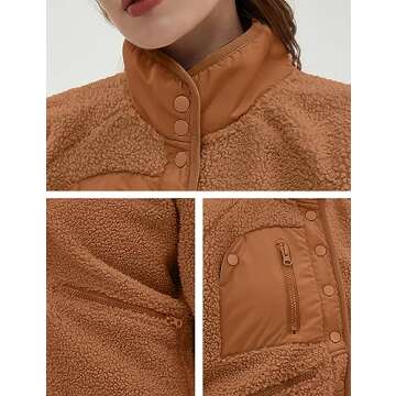 QIBABU Womens Sherpa Jacket: Cozy & Stylish Fleece Coat