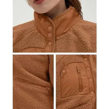 QIBABU Womens Sherpa Jacket: Cozy & Stylish Fleece Coat