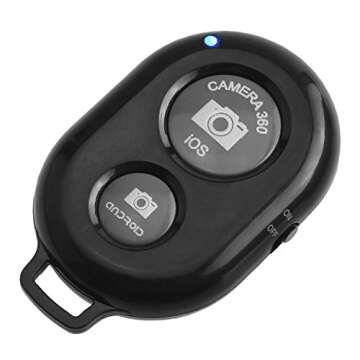 CamKix Wireless Bluetooth Camera Shutter Remote Control Clicker for Smartphones - Create Amazing Photos and Selfies - Compatible with All iOS and Android Devices with Bluetooth/Including Wrist Strap