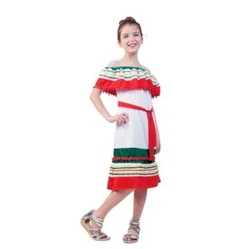 PGOND Girls Mexican Dress for Ages 10-12 Comfort and Style