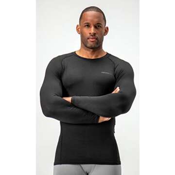 DEVOPS 2 Pack Men's Thermal Long Sleeve Compression Shirts