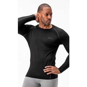 DEVOPS 2 Pack Men's Thermal Long Sleeve Compression Shirts