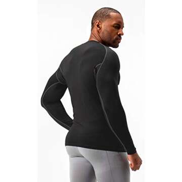 DEVOPS 2 Pack Men's Thermal Long Sleeve Compression Shirts