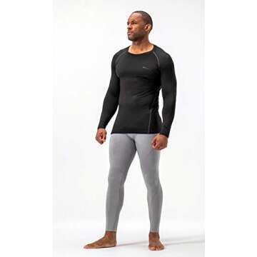 DEVOPS 2 Pack Men's Thermal Long Sleeve Compression Shirts
