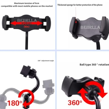 Trumpet Lyre Adjustable Marching Band Music Lyre for Trumpet, mellophone lyre for marching band, Securely Mount Your Phone to Trumpet,Music clip max opening 3.54in with iPhone, Android Smartphones