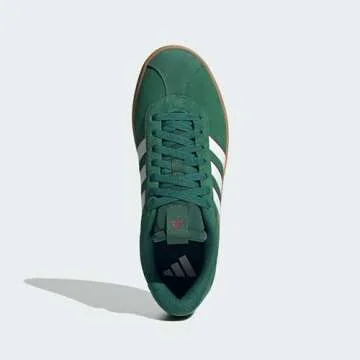 adidas Men's VL Court 3.0 Sneaker, Dark Green/White/Collegiate Burgundy, 11
