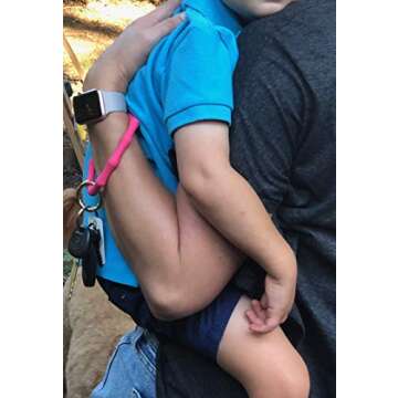 HADLEY MAE DESIGNS Key Ring Bracelet Keychain Wristlet Keychain Bangle Key Ring (Gray)