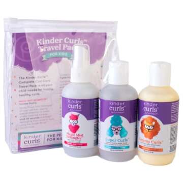 CURL KEEPER - Kinder Curls Kinder Travel Set - Complete Children's Hair Care Travel Set to Detangle,...