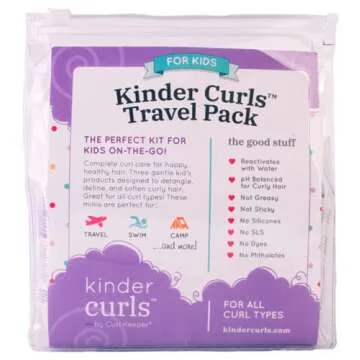 CURL KEEPER - Kinder Curls Kinder Travel Set - Complete Children's Hair Care Travel Set to Detangle, Define, and Soften Curly Hair (3.4 oz / 100 ml)