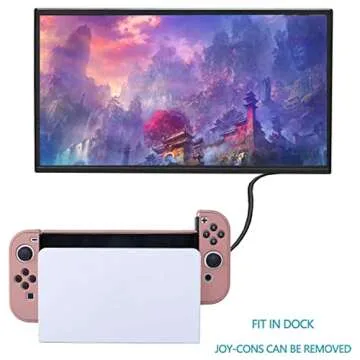 COMCOOL Dockable Case for Nintendo Switch Oled - [9 FT Military Grade Drop Protection] [with Tempered Glass Screen Protector and Thumb Grips] Cute Protective Cover for Nintendo Switch Oled - Brown
